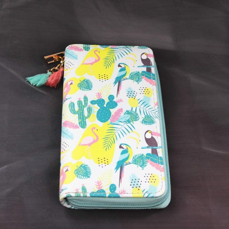 MayeBridge Timlee Cute Rainbow Unicorn Long Wallets Long Purse Flamingo Cactus Parrot Wallet for Girls Clutch(Parrot) - Image 5
